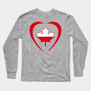 Polish Canadian Multinational Patriot Flag Series (Heart) Long Sleeve T-Shirt